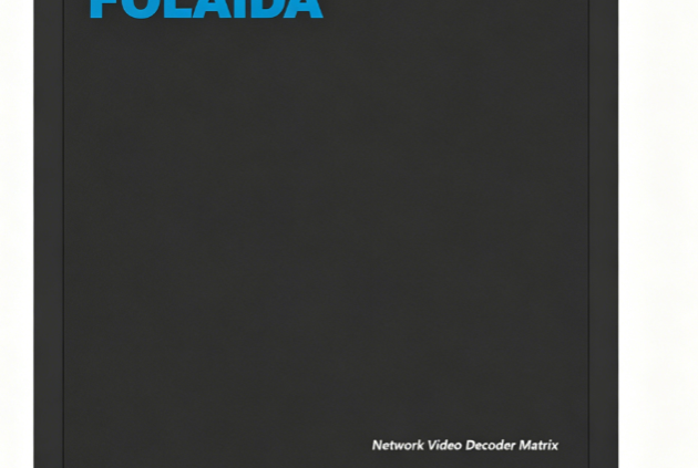 FOLAIDA network video decoder matrix rack-mount device with blue logo in the top-left corner and status LEDs nearby.